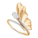 Кольцо из красного золота с фианитами