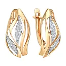 Серьги из красного золота с фианитами