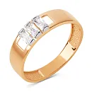 Кольцо из красного золота с фианитами