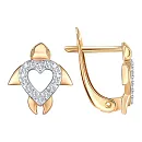 Серьги из красного золота с фианитами