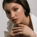 Кольцо из красного золота с фианитами