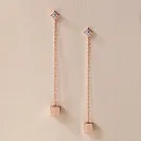 Серьги пусеты из красного золота с фианитами