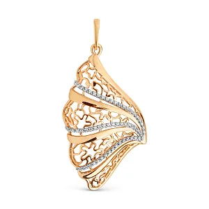 Подвеска из красного золота с фианитами