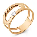 Кольцо из красного золота с фианитом