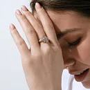 Кольцо из красного золота с фианитами