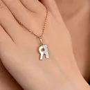 Подвеска из красного золота с фианитами