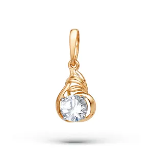 Подвеска из красного золота с фианитом