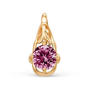 Подвеска из красного золота с корундом