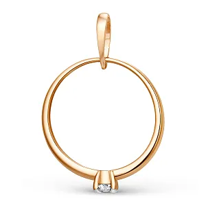 Подвеска из красного золота с фианитом