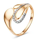 Кольцо из красного золота с фианитами