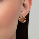 Серьги из красного золота с фианитами