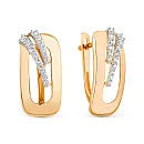 Серьги из красного золота с фианитами