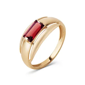 Кольцо из красного золота с гранатом