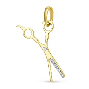 Подвеска из желтого золота с фианитами