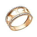 Кольцо из красного золота с фианитами