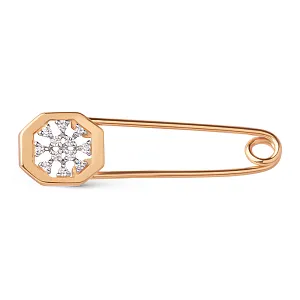Булавка из красного золота с фианитами