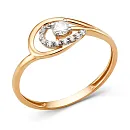 Кольцо из красного золота с фианитами