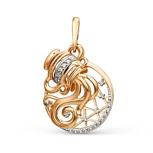 Подвеска из красного золота с фианитами