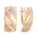 Серьги из красного золота с фианитами