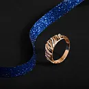 Кольцо из красного золота с фианитами