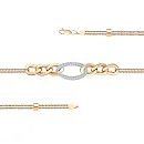 Браслет из красного золота с фианитами