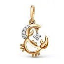 Подвеска из красного золота с фианитами