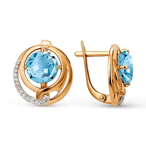 Серьги из красного золота с топазами