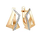 Серьги из красного золота с фианитами