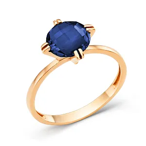 Кольцо из красного золота с корундом