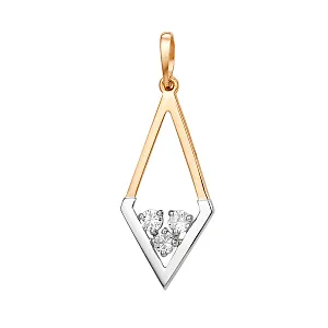 Подвеска из красного золота с фианитами