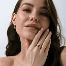 Кольцо из красного золота с фианитами