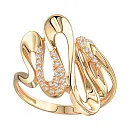 Кольцо из красного золота с фианитами