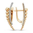 Серьги из красного золота с фианитами