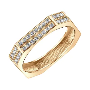 Кольцо из красного золота с бриллиантами