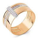 Кольцо из красного золота с фианитами