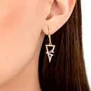 Серьги из красного золота с фианитами