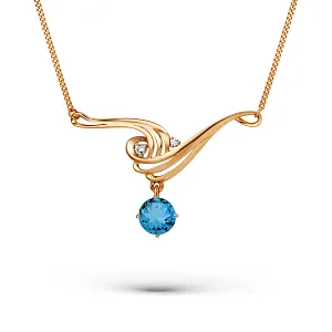 Колье из красного золота с лондон топазом