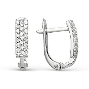 Серьги из белого золота с фианитами