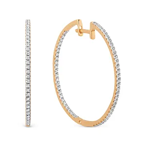 Серьги из красного золота с фианитами