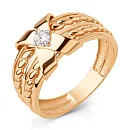 Кольцо из красного золота с фианитом