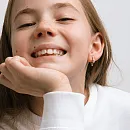 Серьги из красного золота с фианитами