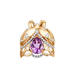 Подвеска из красного золота с аметистом