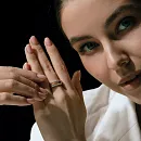 Кольцо из красного золота с фианитами