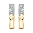 Серьги из красного золота с фианитами