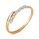 Кольцо из красного золота с фианитами