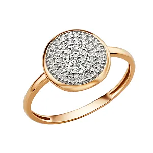 Кольцо из красного золота с фианитами