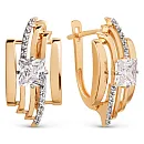 Серьги из красного золота с фианитами