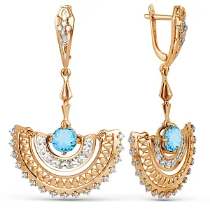 Серьги из красного золота с swiss топазами