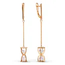 Серьги из красного золота с фианитами