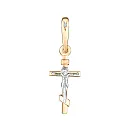 Крест из красного золота с бриллиантом